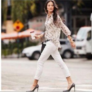 NWOT Cabi Slim Boyfriend White Jeans #5171 Size 6